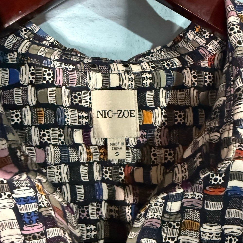 Nic + Zoe Coffee Cup Print Shirt - Picture 6 of 7